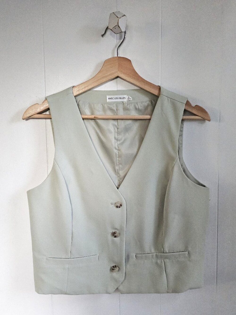 AVEC LES FILLES Light Sage Vest
